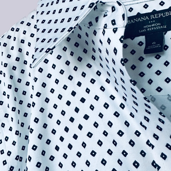 NWOT Banana Republic Tailored-Fit Polka Diamond Shirt - Picture 6 of 7